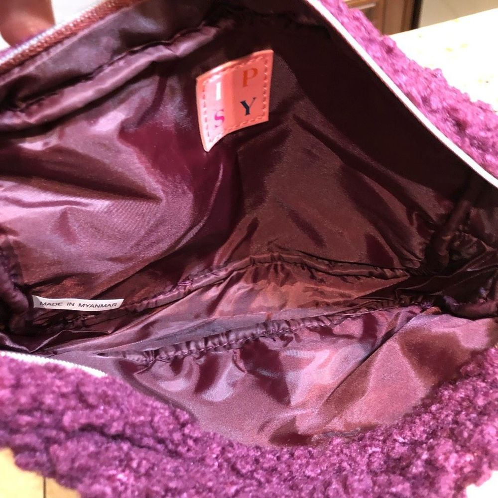 IPSY - Cosmetic Bag in Plum Faux Fur - BAG ONLY. New, never used. NWOT!￼ - Picture 3 of 9